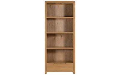 Curve Oak Bookcase - 30cm D x 80cm W x 190cm H