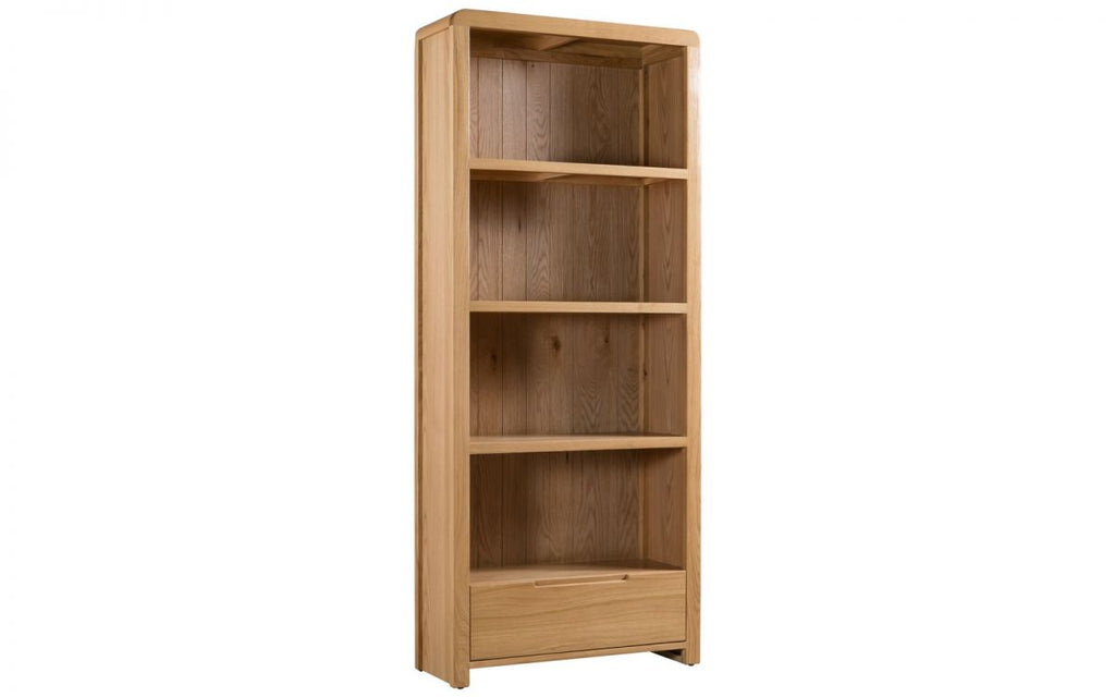 Curve Oak Bookcase - 30cm D x 80cm W x 190cm H
