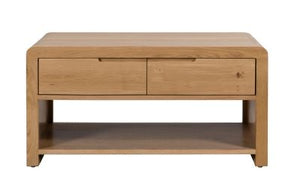 Curve Oak Coffee Table - 60cm D x 100cm W x 50cm H