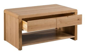 Curve Oak Coffee Table - 60cm D x 100cm W x 50cm H