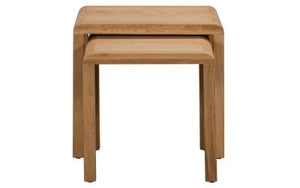 Curve Oak Nest of 2 Tables - 40cm D x 50cm W x 50cm H