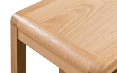 Curve Oak Nest of 2 Tables - 40cm D x 50cm W x 50cm H
