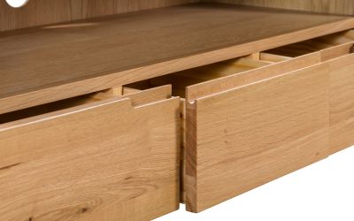Curve Oak TV Unit/Mdeia Unit - 45cm D x 115cm W x 50cm H