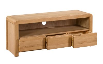 Curve Oak TV Unit/Mdeia Unit - 45cm D x 115cm W x 50cm H