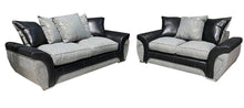 Load image into Gallery viewer, Lawson 3+2 Black And Grey Polyester Fabric Sofa Set With Snake Outline With Chrome Legs
