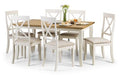 Davenport Dining Table - White & Oak - 90cmD x 150cmW x 75cmH