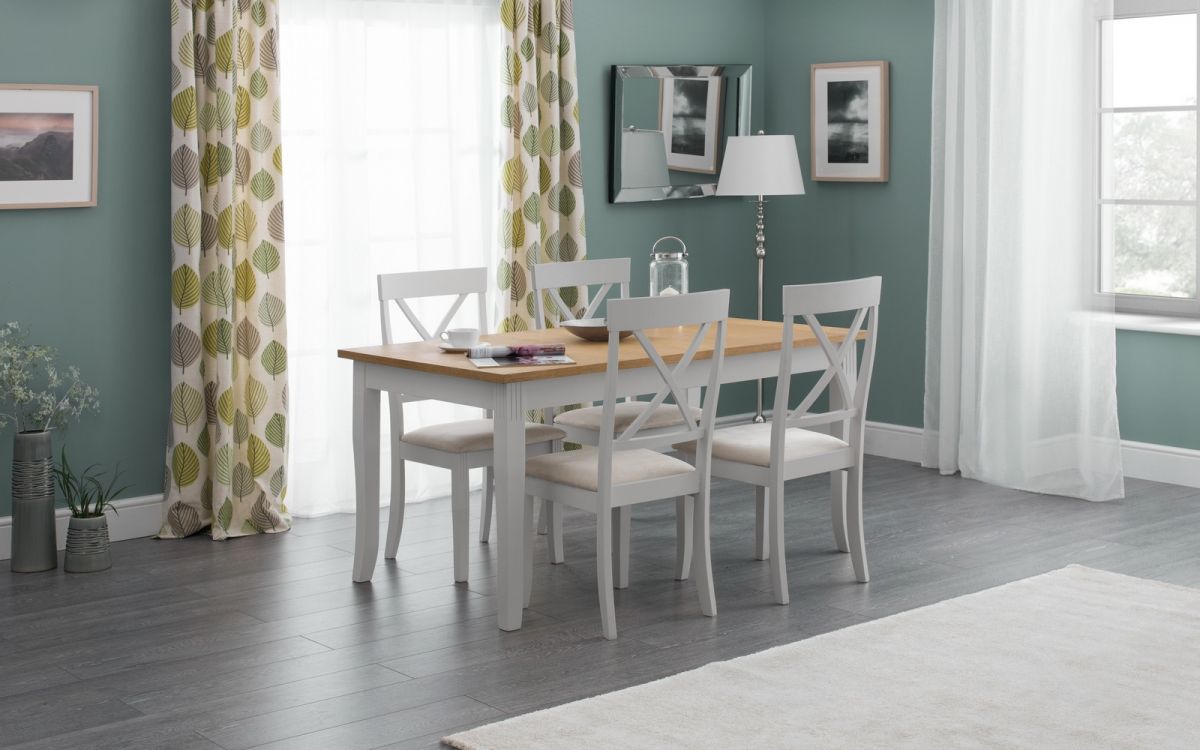 Davenport Dining Table - Oak & elephant Grey - 90cmD x 150cmW x 75cmH
