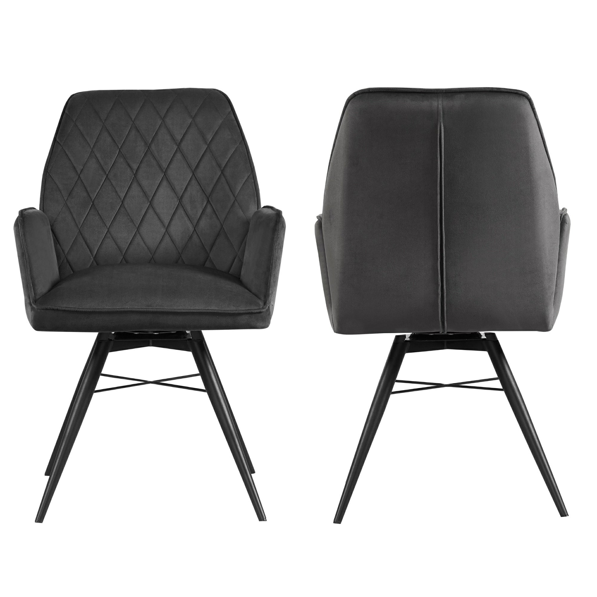 Angelo Velvet Swivel Dining Chair - Available in Burnt Orange Soft Velvet