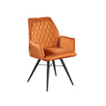 Angelo Velvet Swivel Dining Chair - Available in Burnt Orange Soft Velvet
