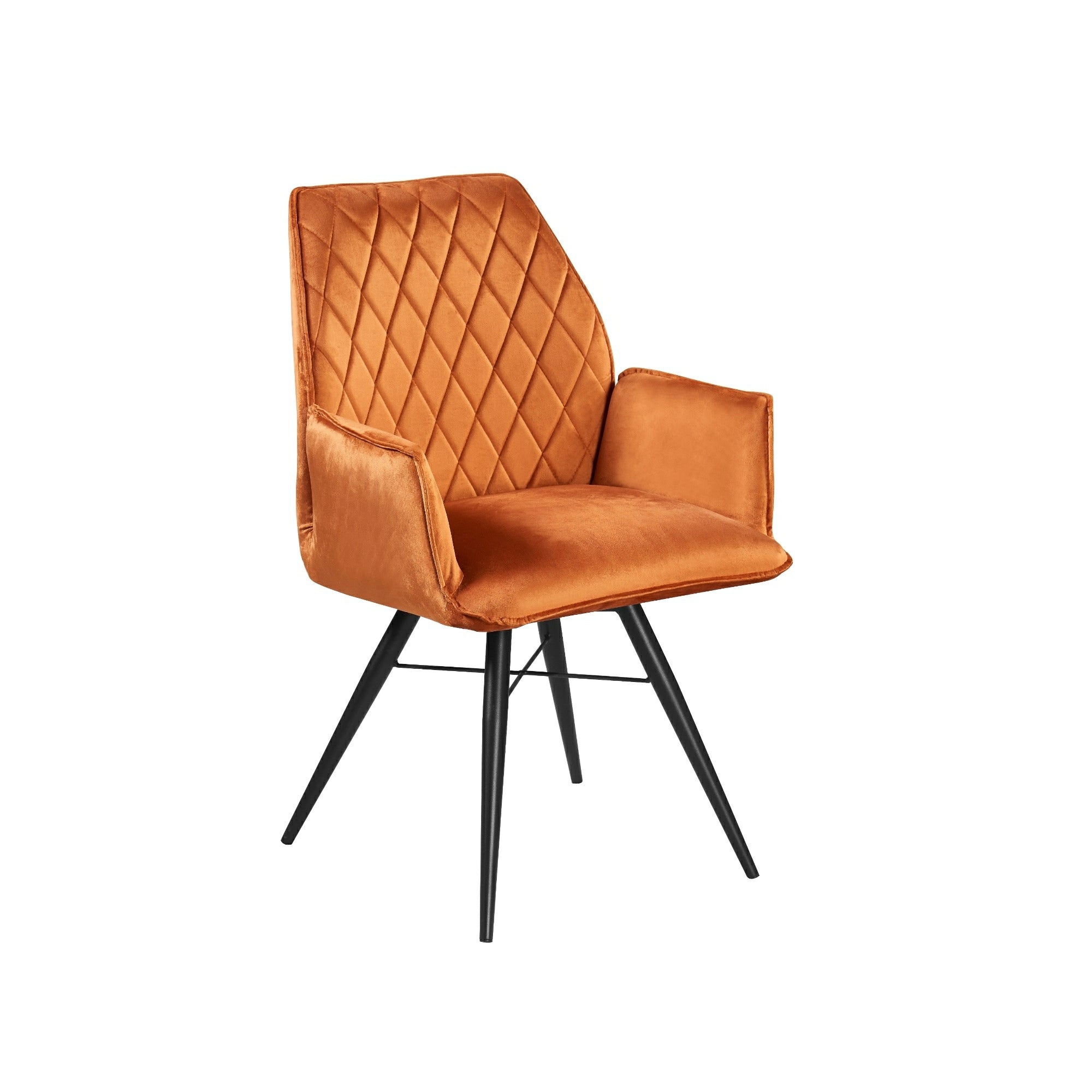 Angelo Velvet Swivel Dining Chair - Available in Burnt Orange Soft Velvet