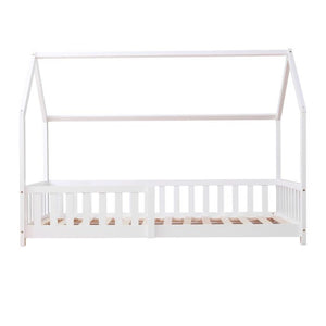 White Wooden Explorer Playhouse With Rails - Single Bed