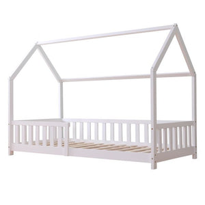 White Wooden Explorer Playhouse With Rails - Single Bed