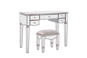 Elysee 5 Drawer Dressing Table - Glass Mirrored