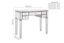 Load image into Gallery viewer, Elysee 5 Drawer Dressing Table - Glass Mirrored
