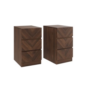 Catania 3 Drawer Bedside - Available in Euro Oak or Royal Walnut