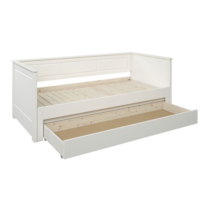Erika Solid Wood Guest Bed & Mattress Bundle - Available in White or Grey