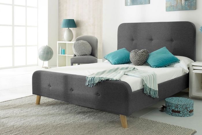 Nordic Bed Frame Grey - Available in Double or KingSize