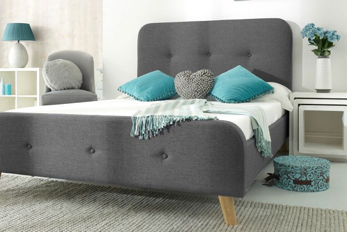 Nordic Bed Frame Grey - Available in Double or KingSize
