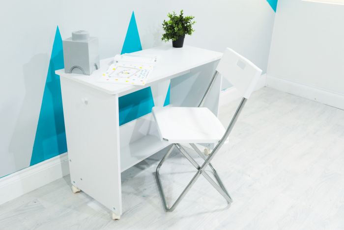 Merlin - White Pull Out Desk - Available in White or Grey