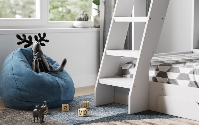 Flick Triple Bunk Bed With Storage - Colour Option White, Grey or Oak