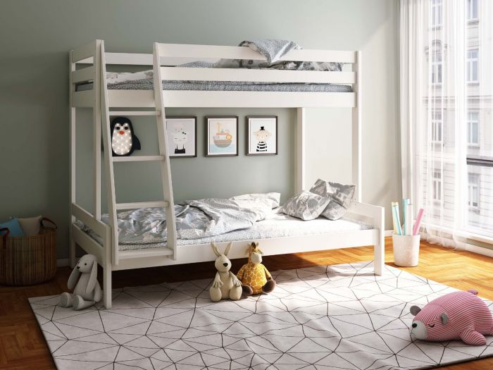 Noomi Nora Solid Wood Triple Bunk Bed - Colour Option White or Grey