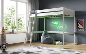 Noomi Tera Solid Wood Small Double Highsleeper - Colour Options Available - White or Grey