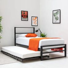 Load image into Gallery viewer, Hollan Black or White Metal Bed Frame - Available in Single, Double &amp; KingSize
