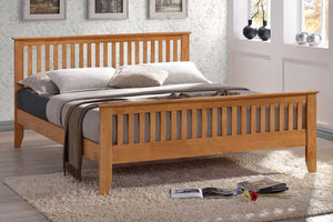 Hampstead Bed Oak Brown - Available in Small Double, Double & KingSize