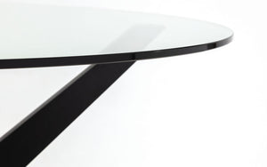 Hayden Round Glass Table - 120cm D x 120cm W x 75cm H