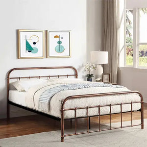 Henry Victorian Hospital Style Metal Bed Frame - Copper, Black or White - Available in Single, Small Double, Double & KingSize