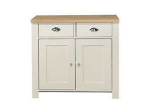 Highgate 2 Door 2 Drawer Sideboard - Available in Grey & Oak, Navy Blue & Oak, Cream & Oak