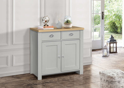 Highgate 2 Door 2 Drawer Sideboard - Available in Grey & Oak, Navy Blue & Oak, Cream & Oak