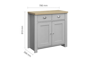 Highgate 2 Door 2 Drawer Sideboard - Available in Grey & Oak, Navy Blue & Oak, Cream & Oak