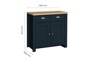 Highgate 2 Door 2 Drawer Sideboard - Available in Grey & Oak, Navy Blue & Oak, Cream & Oak