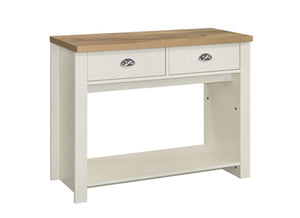 Highgate 2 Drawer Console Table - Available in Grey & Oak, Navy Blue & Oak, Cream & Oak