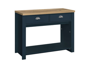 Highgate 2 Drawer Console Table - Available in Grey & Oak, Navy Blue & Oak, Cream & Oak