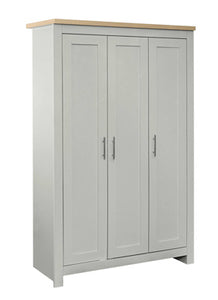 Highgate 3 Door Wardrobe - Available in Grey & Oak, Navy Blue & Oak, Cream & Oak