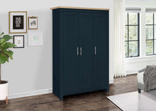 Load image into Gallery viewer, Highgate 3 Door Wardrobe - Available in Grey &amp; Oak, Navy Blue &amp; Oak, Cream &amp; Oak

