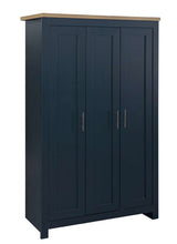 Load image into Gallery viewer, Highgate 3 Door Wardrobe - Available in Grey &amp; Oak, Navy Blue &amp; Oak, Cream &amp; Oak

