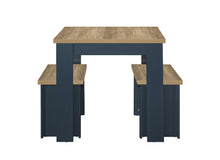 Load image into Gallery viewer, Highgate Dining Table &amp; Bench Set - Available in Grey &amp; Oak, Navy Blue &amp; Oak, Cream &amp; Oak
