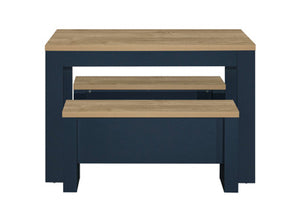 Highgate Dining Table & Bench Set - Available in Grey & Oak, Navy Blue & Oak, Cream & Oak