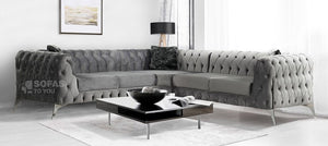 Sandringham Sofa - 3+2 and Corner Available - Silver & Dark Grey