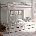 Noomi Nora Solid Wood Triple Bunk Bed - Colour Option White or Grey