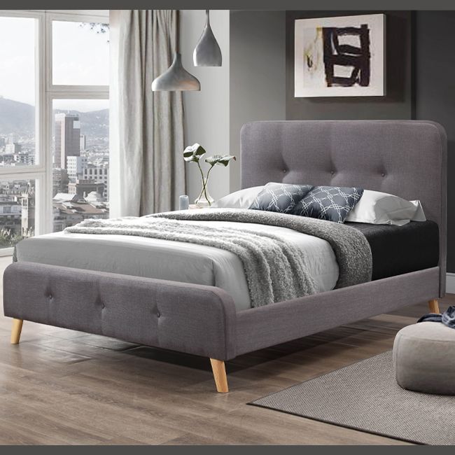 Nordic Bed Frame Grey - Available in Double or KingSize