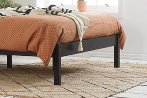 Nova Wooden Bed - Black - Available in Single, Small Double, Double & KingSize