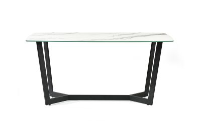 Olympus Dining Table - Marble Effect - Black or White - 90cm D x 160cm W x 76cm H - Chair Options