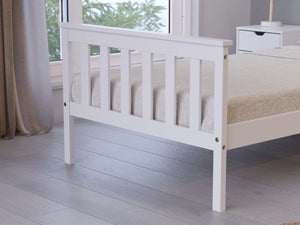 Oxford White Wooden (Pine) Bed - Available in Single (3ft), Double (4"6ft) & KingSize (5ft)