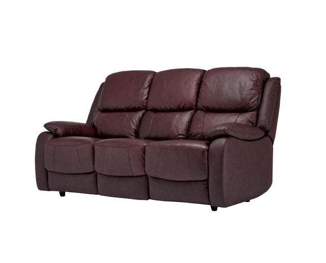Palermo Leather Sofa - Available in Black, Burgundy or Grey