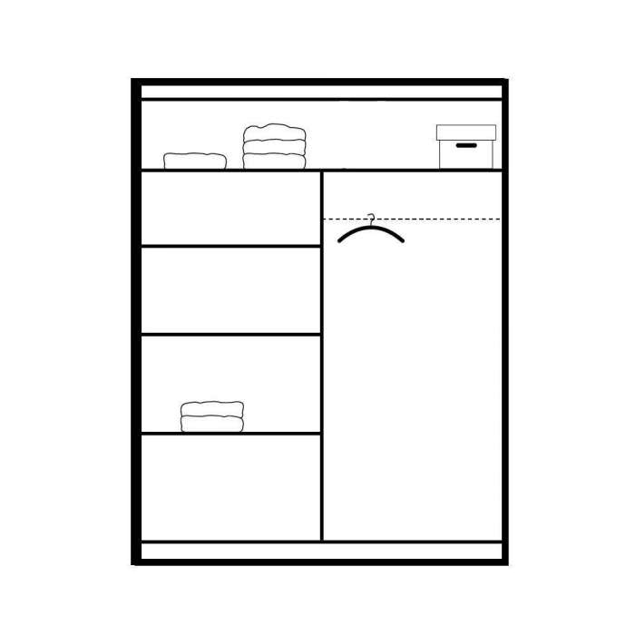Paris Sliding Door Wardrobe - Available in White or Black