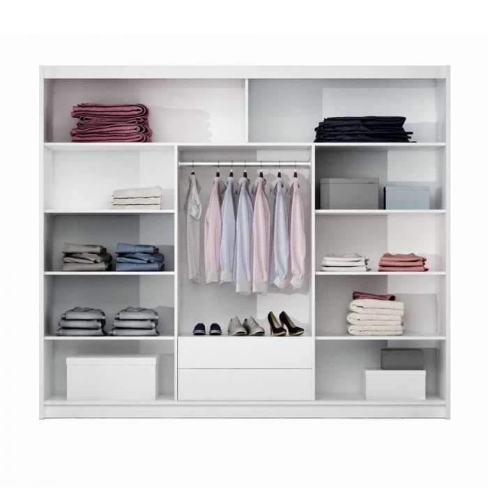 Paris Sliding Door Wardrobe - Available in White or Black
